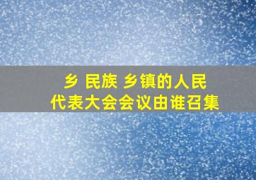 乡 民族 乡镇的人民代表大会会议由谁召集